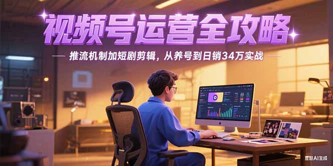 2025视频号运营全攻略，推流机制加短剧剪辑，从养号到日销34万实战-网赚项目平台