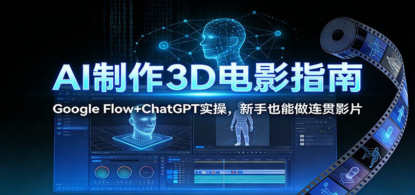 AI制作3D电影指南：Google Flow+ChatGPT实操，新手也能做连贯影片-网赚项目平台