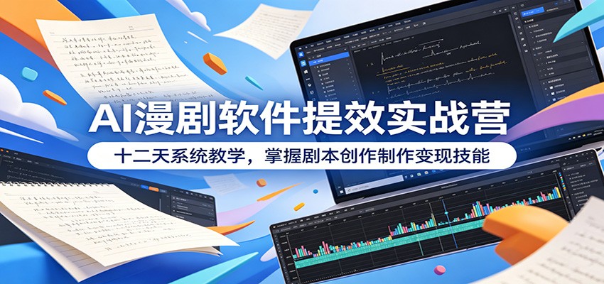 AI漫剧软件提效实战营：十二天系统教学，掌握剧本创作制作变现技能-网赚项目平台