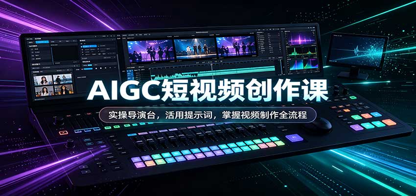 AIGC短视频创作课：实操导演台，活用提示词，掌握视频制作全流程-网赚项目平台