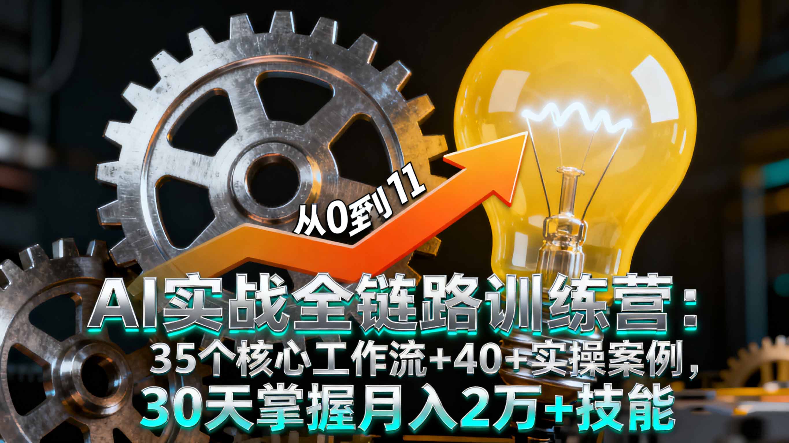 AI实战全链路训练营：35个核心工作流+40+实操案例，30天掌握月入2万+技能-网赚项目平台