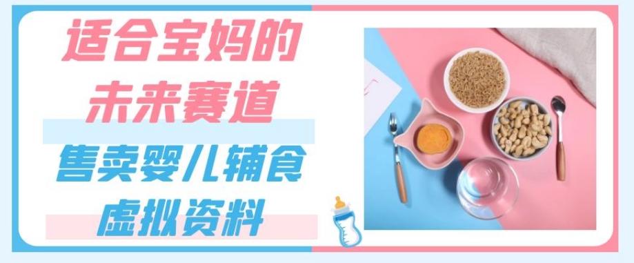 适合宝妈的未来赛道，售卖婴儿辅食虚拟资料，一份9.9-69.9元闭眼赚钱-网赚项目平台