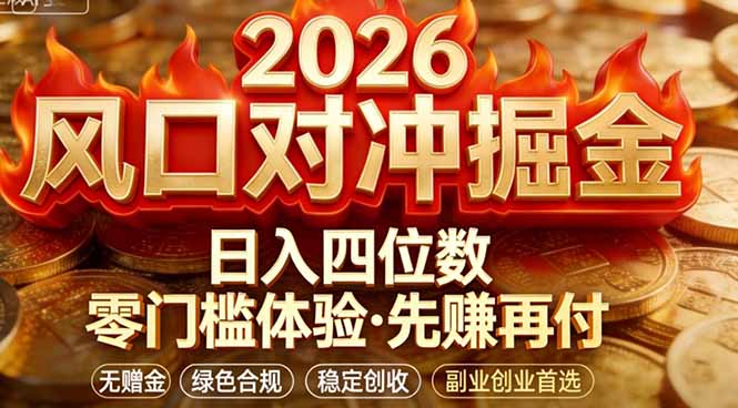 2026美金对冲套利，无赠金对冲策略保驾护航，低门槛易上手实操。单人单日收益2000+-网赚项目平台