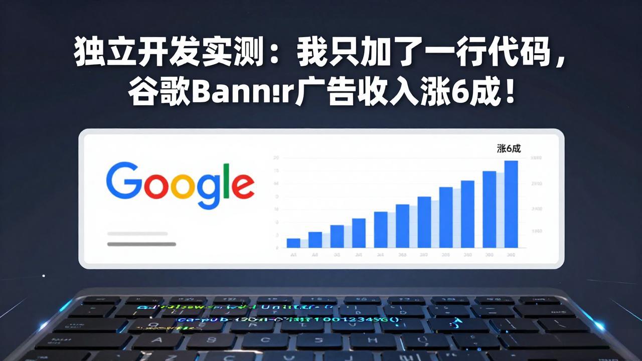 付费文章：独立开发实测：我只加了一行代码，谷歌Banner广告收入涨6成！-网赚项目平台