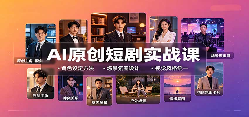 AI原创短剧实战课:从零搭建短剧创作全流程,批量产出可上线剧本-网赚项目平台