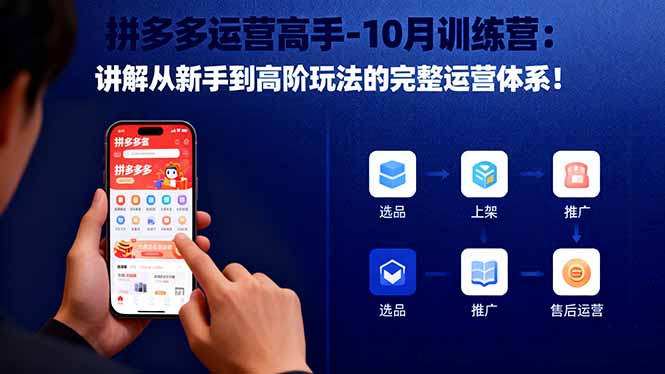 拼多多运营高手-10月训练营:讲解从新手到高阶玩法的完整运营体系!-网赚项目平台