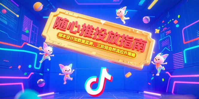 随心推投放指南，脚本设计加数据监测，三阶段自然流拉升策略-网赚项目平台