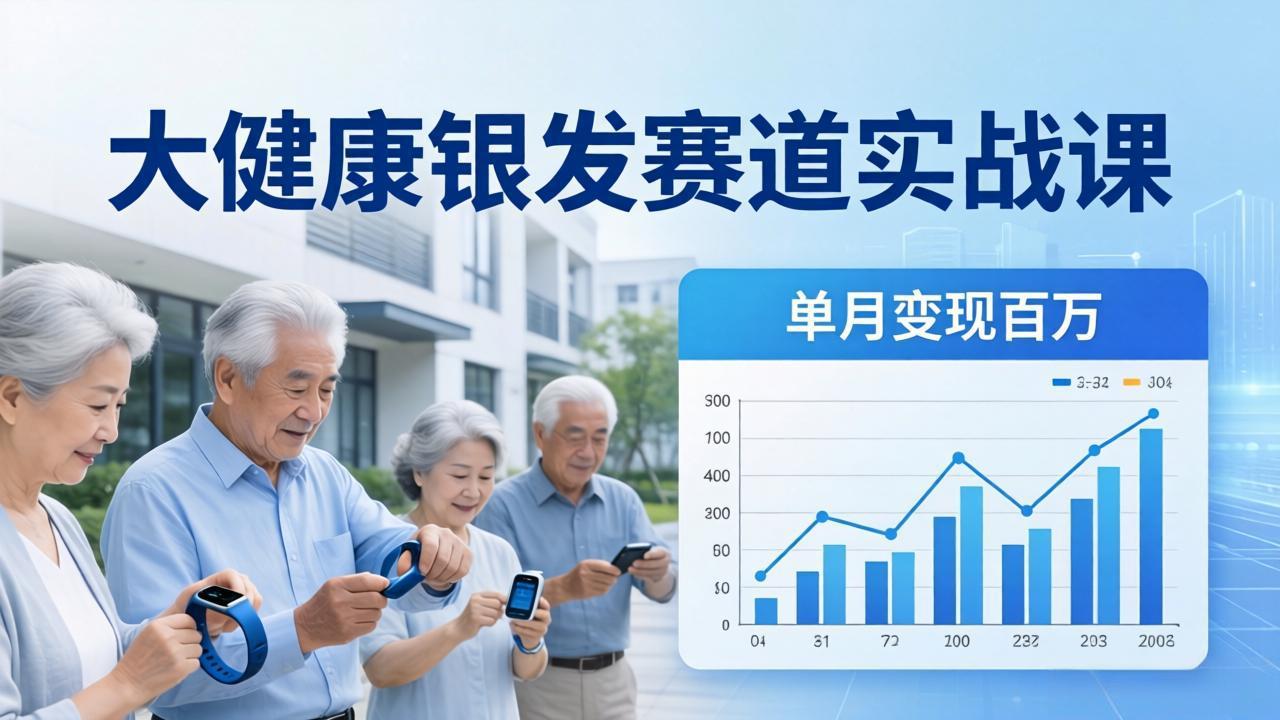 大健康银发赛道实战课：拆解视频号线索型 IP 单月变现百万逻辑，教你精准获客高效变现-网赚项目平台