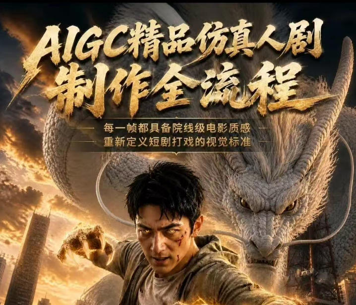 AIGC精品仿真人剧豢龙人全流程制作解析2026，国风仿真人创作+打斗剧情+人设编排，一站式AI短剧入门-网赚项目平台