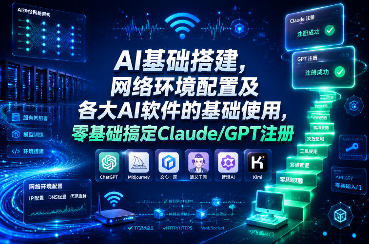 AI基础搭建,网络环境配置及各大AI软件的基础使用,零基础搞定Claude/GPT注册-网赚项目平台