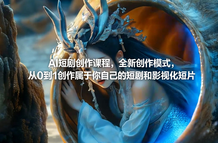 AI短剧创作课程，全新创作模式，从0到1创作属于你自己的短剧和影视化短片-网赚项目平台