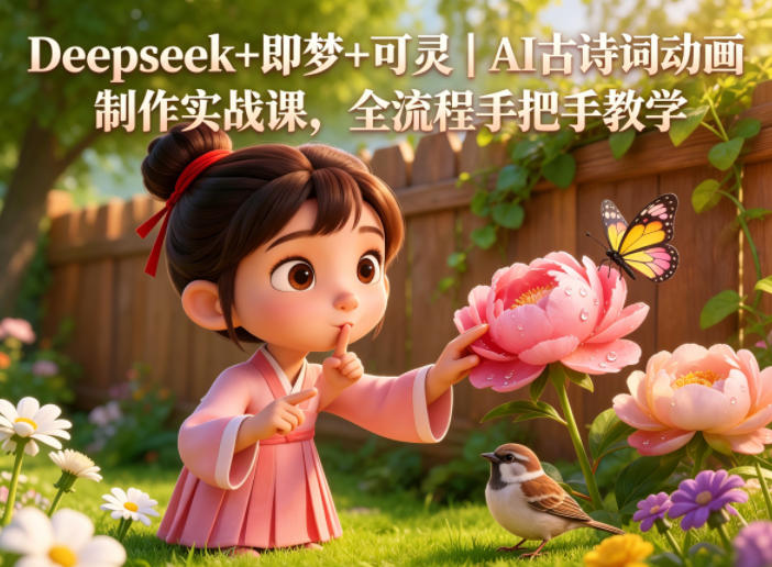 Deepseek+即梦+可灵|AI古诗词动画制作实战课,全流程手把手教学-网赚项目平台