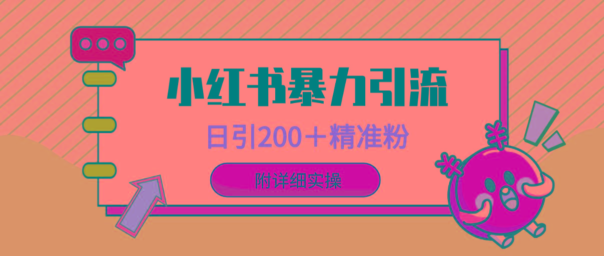 (9582期)小红书暴力引流大法，日引200＋精准粉，一键触达上万人，附详细实操-网赚项目平台