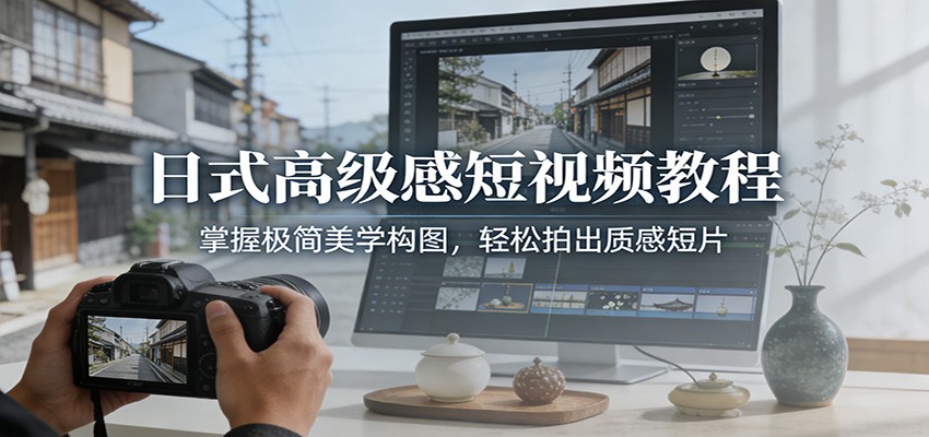 日式高级感短视频教程：掌握极简美学构图，轻松拍出质感短片-网赚项目平台