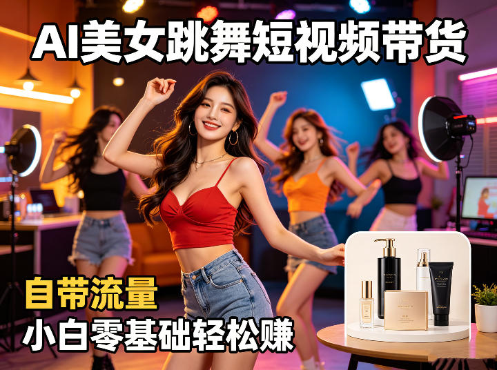 AI美女跳舞短视频带货：自带流量，小白零基础轻松賺，详细拆解-网赚项目平台
