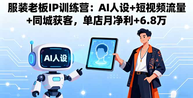 服装老板IP训练营：AI人设+短视频流量+同城获客，单店月净利+6.8万-网赚项目平台