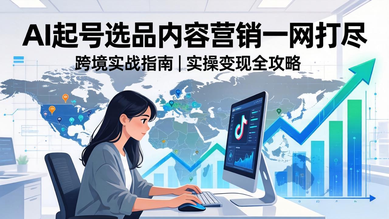 2026 TikTok 跨境AI实操：从零基础到变现全流程，AI起号选品内容营销一网打尽-网赚项目平台