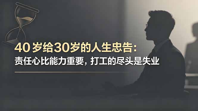 付费文章:40岁给30岁的人生忠告:责任心比能力重要,打工的尽头是失业-网赚项目平台