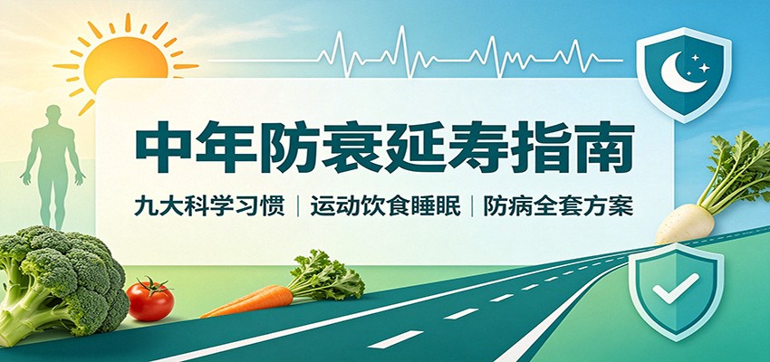 中年防衰延寿指南：九大科学习惯，运动饮食睡眠防病全套方案-网赚项目平台