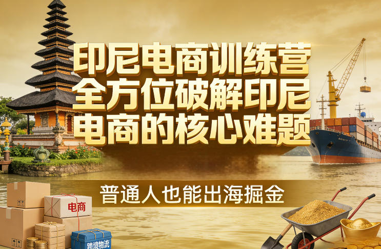 印尼电商训练营，全方位破解印尼电商的核心难题，普通人也能出海掘金-网赚项目平台