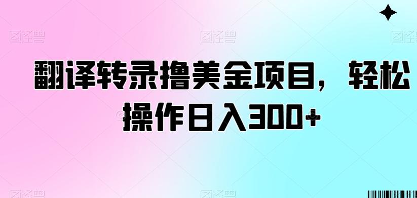 翻译转录撸美金项目，轻松操作日入300+【揭秘】-网赚项目平台