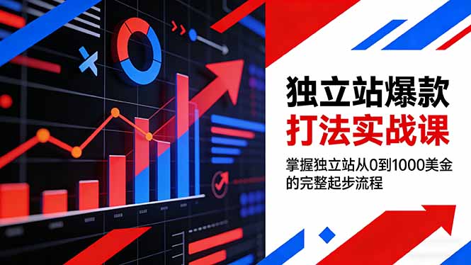 独立站爆款打法实战课,掌握独立站从0到1000美金的完整起步流程-网赚项目平台