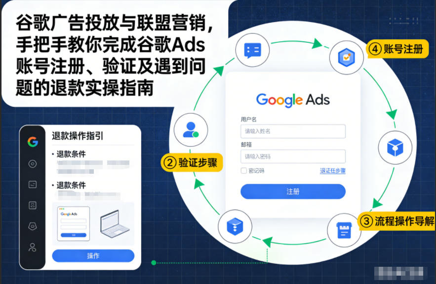 谷歌广告投放与联盟营销，手把手教你完成谷歌Ads账号注册、验证及遇到问题的退款实操指南-网赚项目平台