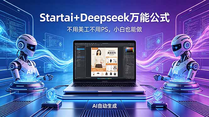 AI自动做电商详情页：Startai+Deepseek万能公式，不用美工不用PS，小白也能做-网赚项目平台