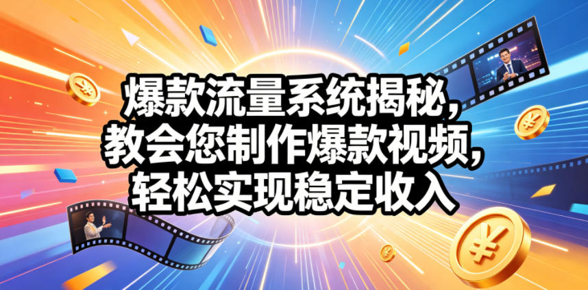 爆款流量系统揭秘，教会您制作爆款视频，轻松实现稳定收入【原创双语字幕】-网赚项目平台