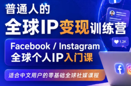 建立海外社媒底层逻辑，打造能变现的个人IP-网赚项目平台