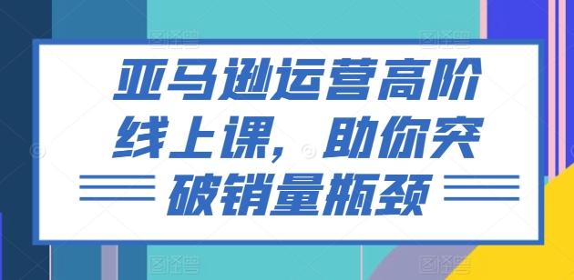 亚马逊运营高阶线上课，助你突破销量瓶颈-网赚项目平台