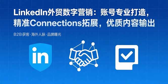 LinkedIn外贸数字营销：账号专业打造，精准Connections拓展，优质内容输出-网赚项目平台