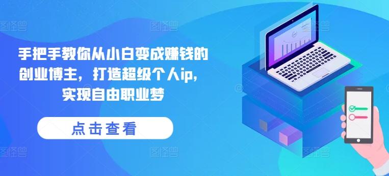 手把手教你从小白变成赚钱的创业博主，打造超级个人ip，实现自由职业梦-网赚项目平台