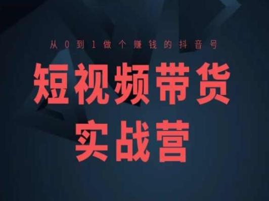 短视频带货实战营(高阶课)，从0到1做个赚钱的抖音号-网赚项目平台