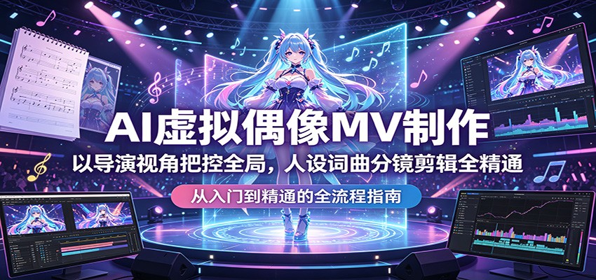 AI虚拟偶像MV制作：以导演视角把控全局，人设词曲分镜剪辑全精通-网赚项目平台