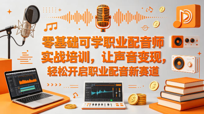 零基础可学职业配音师实战培训，让声音变现，轻松开启职业配音新赛道-网赚项目平台