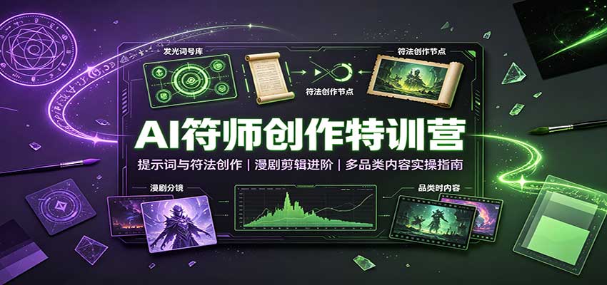 AI符师创作特训营：提示词与符法创作，漫剧剪辑进阶，多品类内容实操指南-网赚项目平台