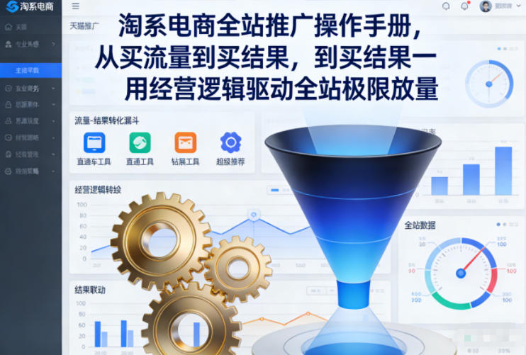 淘系电商全站推广操作手册，从买流量到买结果一用经营逻辑驱动全站极限放量-网赚项目平台