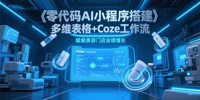 零代码AI小程序搭建，多维表格+Coze工作流，赋能美容门店业绩增长-网赚项目平台