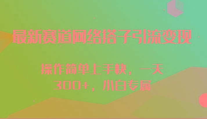 最新赛道网络搭子引流变现!!操作简单上手快，一天300+，小白专属-网赚项目平台