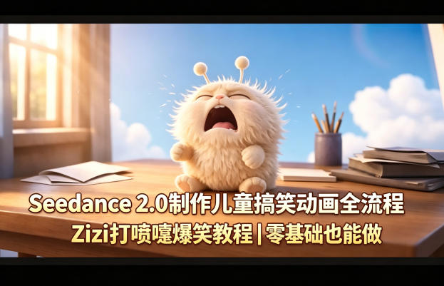 Seedance 2.0制作儿童搞笑动画全流程Zizi打喷嚏爆笑教程｜零基础也能做-网赚项目平台