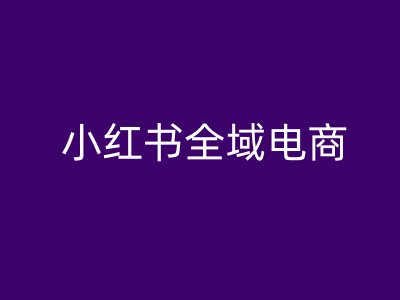 小红书全域电商，小红书电商教程-网赚项目平台