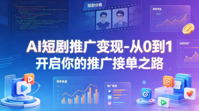 AI短剧推广变现-从0到1开启你的推广接单之路-网赚项目平台