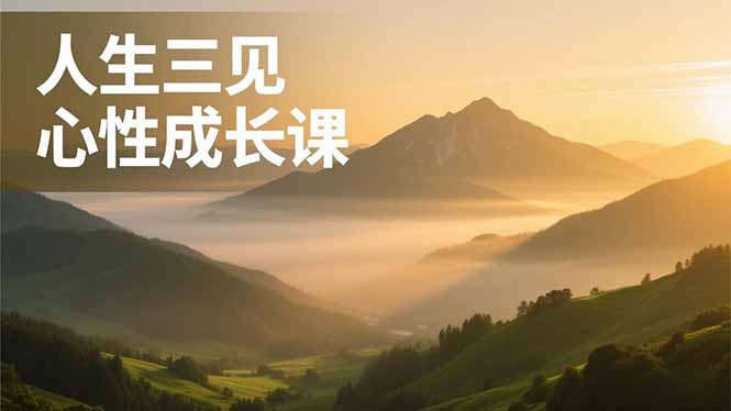 人生三见心性成长课，见天地众生自己，搞透人性安顿身心，活出清晰自我，内在富足无价-网赚项目平台