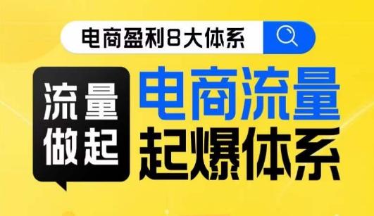 8大体系流量篇·流量做起，电商流量起爆体系线上课-网赚项目平台
