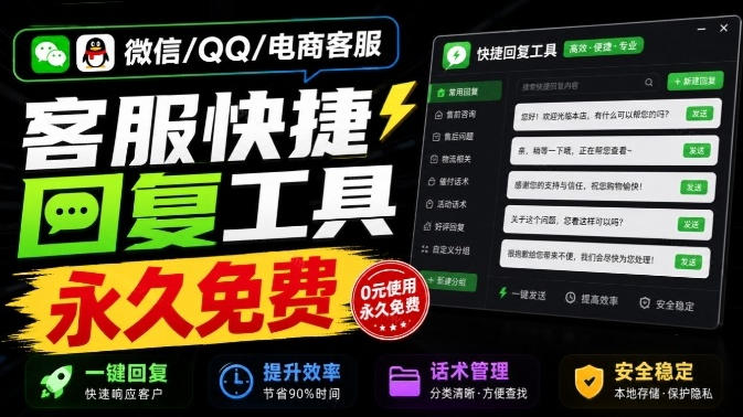 微信/QQ/电商客服快捷回复工具,支持多平台话术库与一键发送,永久免费,使用简单!易歪歪-网赚项目平台