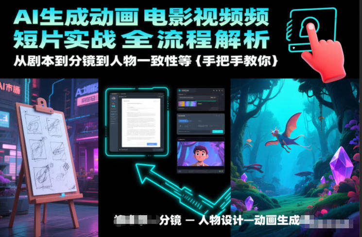 AI生成动画电影视频短片实战全流程解析，从剧本到分镜到人物一致性等手把手教你-网赚项目平台