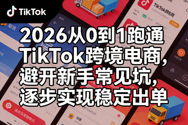 2026从0到1跑通TikTok跨境电商，避开新手常见坑，逐步实现稳定出单-网赚项目平台