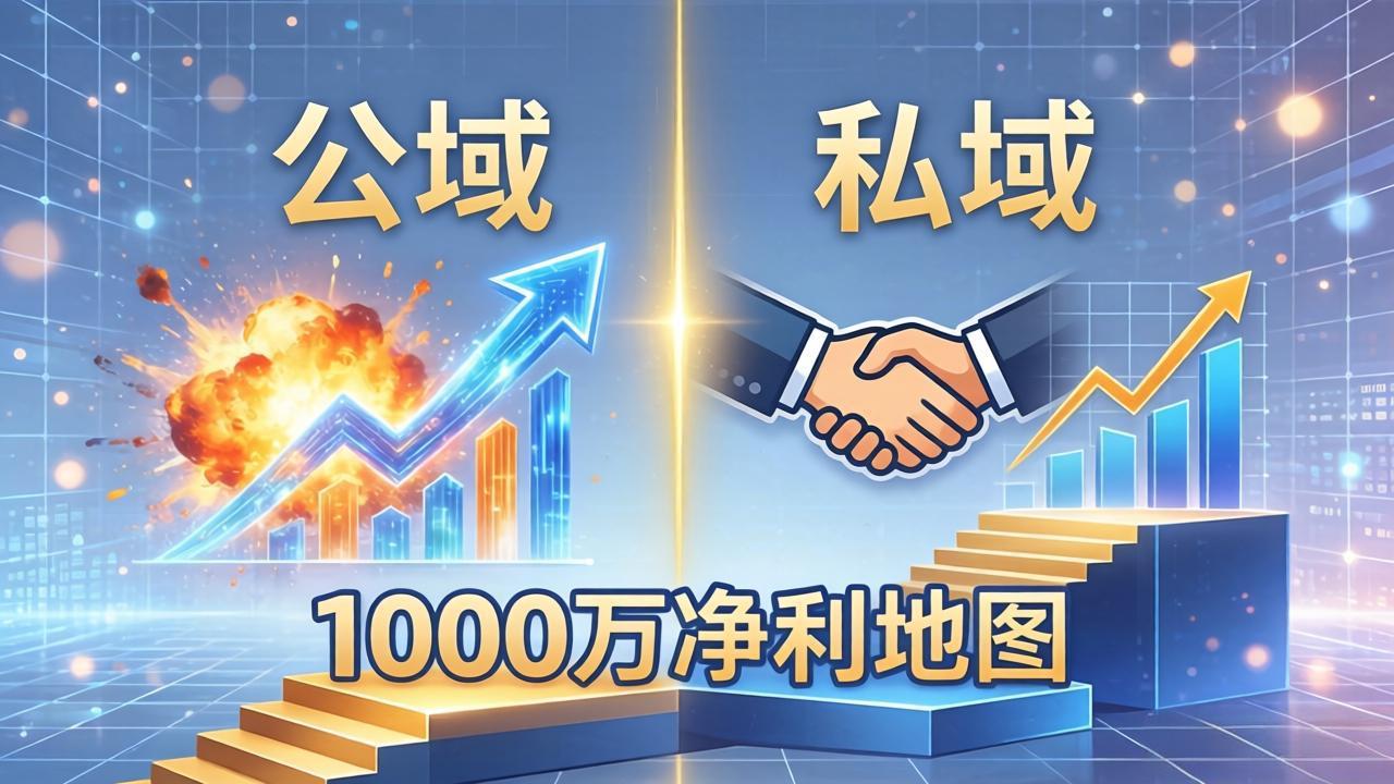 公域玩命出爆款，私域悄悄做成交：这套AI内训课，2026给你打通1000万净利的地图-网赚项目平台