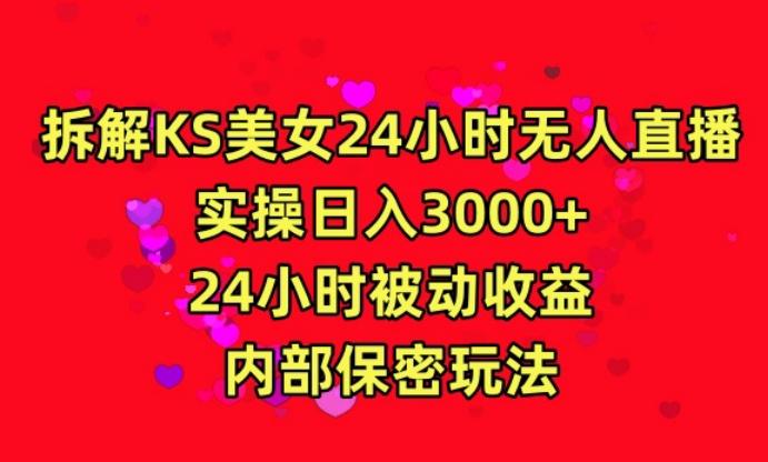 利用快手24小时无人美女直播，实操日入3000，24小时被动收益，内部保密玩法【揭秘】-网赚项目平台